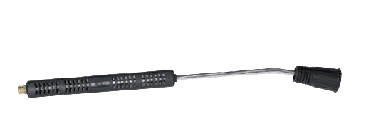 Lance coudée avec tête détergent